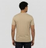 Tan cotton tee for men - product detail close-up, Beyond Style 100% cotton t-shirt
