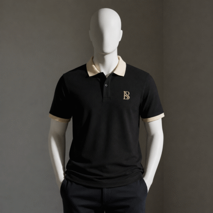 Men's Dual Tone Polo Brown And Beige With Embroided Logo